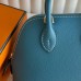 Hermes Bolide 1923 Mini Handmade Bag Blue Jean Evercolor Calfskin
