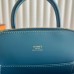 Hermes Bolide 1923 Mini Handmade Bag Blue Jean Evercolor Calfskin