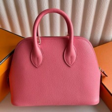 Hermes Bolide 1923 Mini Handmade Bag in Rose Azalee Evercolor Calfskin