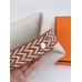 Hermes Bride-a-Brac Large Case in Ecru Canvas with Brown Zigzag Motifs