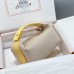 Hermes Bride-a-Brac Large Case in Ecru Canvas with Jaune Ambre Zigzag Motifs