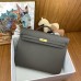 Hermes Kelly Depeches 36 Briefcase in Etain Clemence Leather