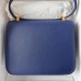 Hermes Epsom Constance 24cm Navy Blue Handmade Bag