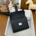 Hermes Sac a Depeches 21 Bag in Black Clemence Leather