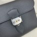 Hermes Sac a Depeches 21 Bag in Black Clemence Leather