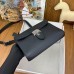 Hermes Sac a Depeches 21 Bag in Black Clemence Leather