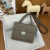 Hermes Sac a Depeches 21 Bag in Taupe Clemence Leather