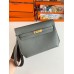 Hermes Kelly Depeches 25 Pouch in Vert Amande Epsom Calfskin