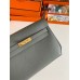 Hermes Kelly Depeches 25 Pouch in Vert Amande Epsom Calfskin