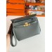 Hermes Kelly Depeches 25 Pouch in Vert Amande Epsom Calfskin