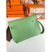 Hermes Kelly Depeches 25 Pouch in Vert Criquet Epsom Calfskin