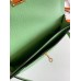 Hermes Kelly Depeches 25 Pouch in Vert Criquet Epsom Calfskin