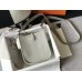 Hermes Evelyne III TPM Mini Bag In Pearl Grey Clemence Leather