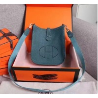 Hermes Evelyne III TPM Mini Bag In Blue Clemence Leather