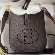 Hermes Evelyne Mini Handmade Bag in Ebene Clemence Leather