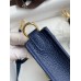 Hermes Evelyne Mini Handmade Bag in Blue Saphir Clemence Leather