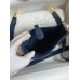 Hermes Evelyne Mini Handmade Bag in Blue Saphir Clemence Leather