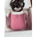 Hermes Evelyne Mini Handmade Bag in Rose Sakura Clemence Leather