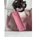 Hermes Evelyne Mini Handmade Bag in Rose Sakura Clemence Leather