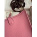 Hermes Evelyne Mini Handmade Bag in Rose Sakura Clemence Leather