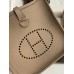 Hermes Evelyne Mini Handmade Bag in Gris Tourterelle Clemence Leather
