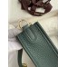 Hermes Evelyne Mini Handmade Bag in Vert Cypres Clemence Leather