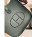 Hermes Evelyne Mini Handmade Bag in Vert Cypres Clemence Leather