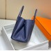 Hermes Garden Party 30 Bag In Blue Saphir Taurillon Leather