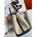Hermes Garden Party 30 Handmade Bag in Toile and Blue Leather