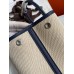 Hermes Garden Party 30 Handmade Bag in Toile and Blue Leather
