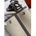 Hermes Garden Party 30 Handmade Bag in Toile and Etain Leather