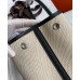 Hermes Garden Party 30 Handmade Bag in Toile and Black Leather