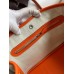 Hermes Garden Party 30 Handmade Bag in Toile and Orange Leather