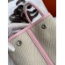 Hermes Garden Party 30 Handmade Bag in Toile and Pink Leather