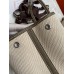 Hermes Garden Party 30 Handmade Bag in Toile and Taupe Leather