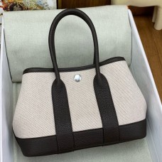 Hermes Neo Garden Party 23 Bag in Canvas and Ebene Negonda Calfskin