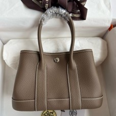 Hermes Neo Garden Party 23 Handmade Bag in Taupe Clemence Leather
