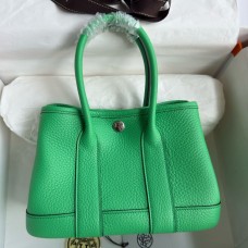 Hermes Neo Garden Party 23 Handmade Bag in Vert Comics Clemence Leather