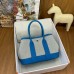 Hermes Neo Garden Party 23 Bag in Canvas and Blue Negonda Calfskin