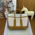 Hermes Neo Garden Party 23 Bag in Canvas and Chai Negonda Calfskin