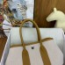 Hermes Neo Garden Party 23 Bag in Canvas and Chai Negonda Calfskin