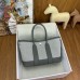 Hermes Neo Garden Party 23 Bag in Canvas and Gris Meyer Negonda Calfskin