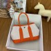 Hermes Neo Garden Party 23 Bag in Canvas and Orange Negonda Calfskin