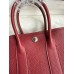 Hermes Neo Garden Party 23 Handmade Bag in Bordeaux Clemence Leather