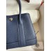Hermes Neo Garden Party 23 Handmade Bag in Navy Blue Clemence Leather