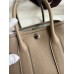 Hermes Neo Garden Party 23 Handmade Bag in Tourterelle Clemence Leather