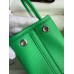 Hermes Neo Garden Party 23 Handmade Bag in Vert Comics Clemence Leather