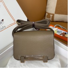 Hermes Geta Handmade Bag in Etoupe Mysore Goatskin Leather GHW