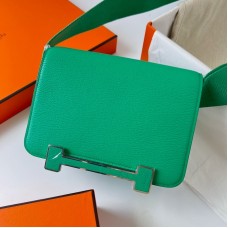 Hermes Geta Handmade Bag in Menthe Mysore Goatskin Leather PHW