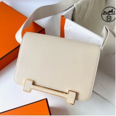 Hermes Geta Handmade Bag in Nata Mysore Goatskin Leather GHW